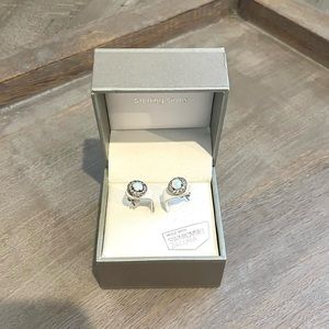 Swarovski Zircona and Opal Sterling Silver Studs